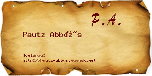 Pautz Abbás névjegykártya